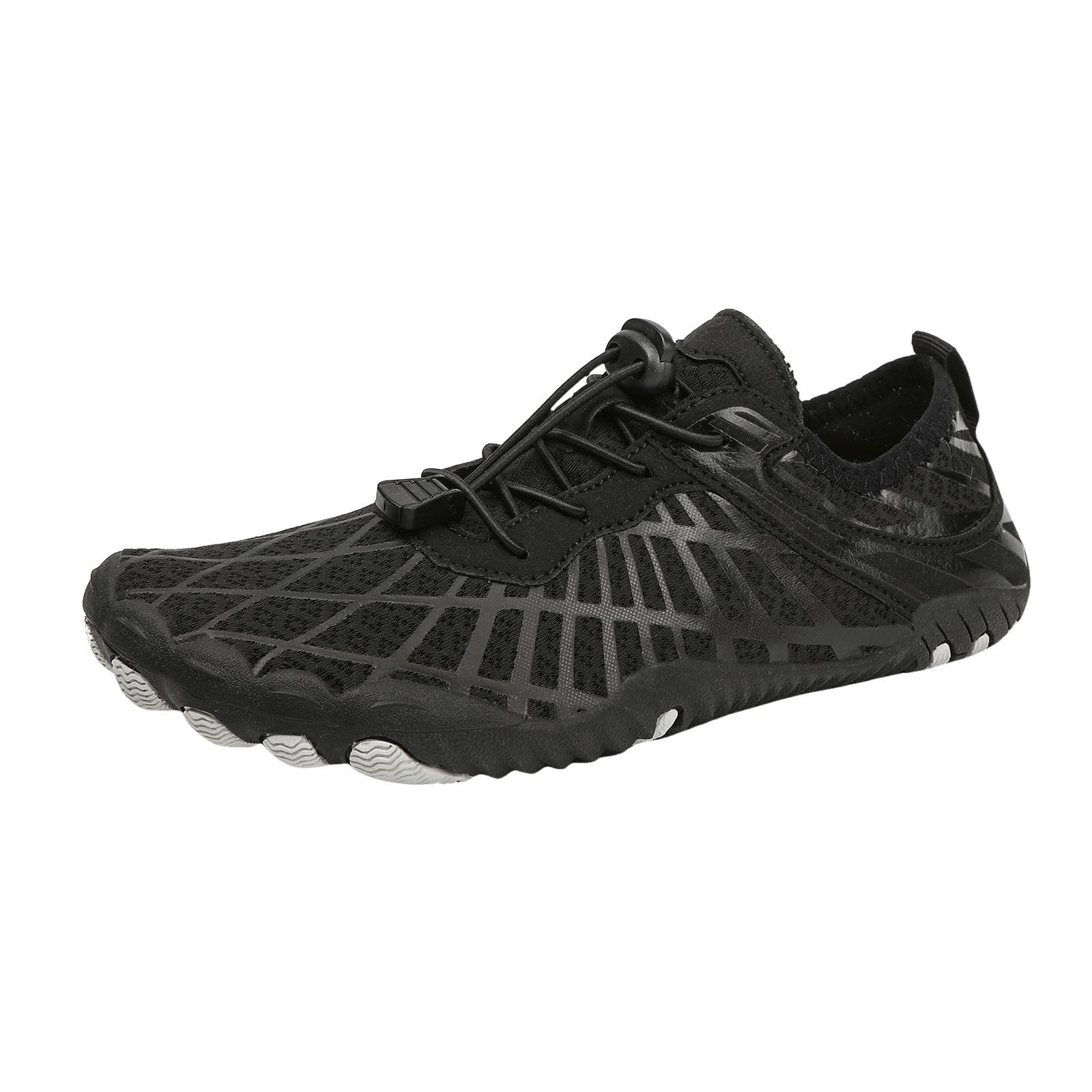 Dakaela Hike Barefoot Shoes Athletic Hiking Minimalist Water Sneakers Wide Toe Box Running Shoe Black 6.5