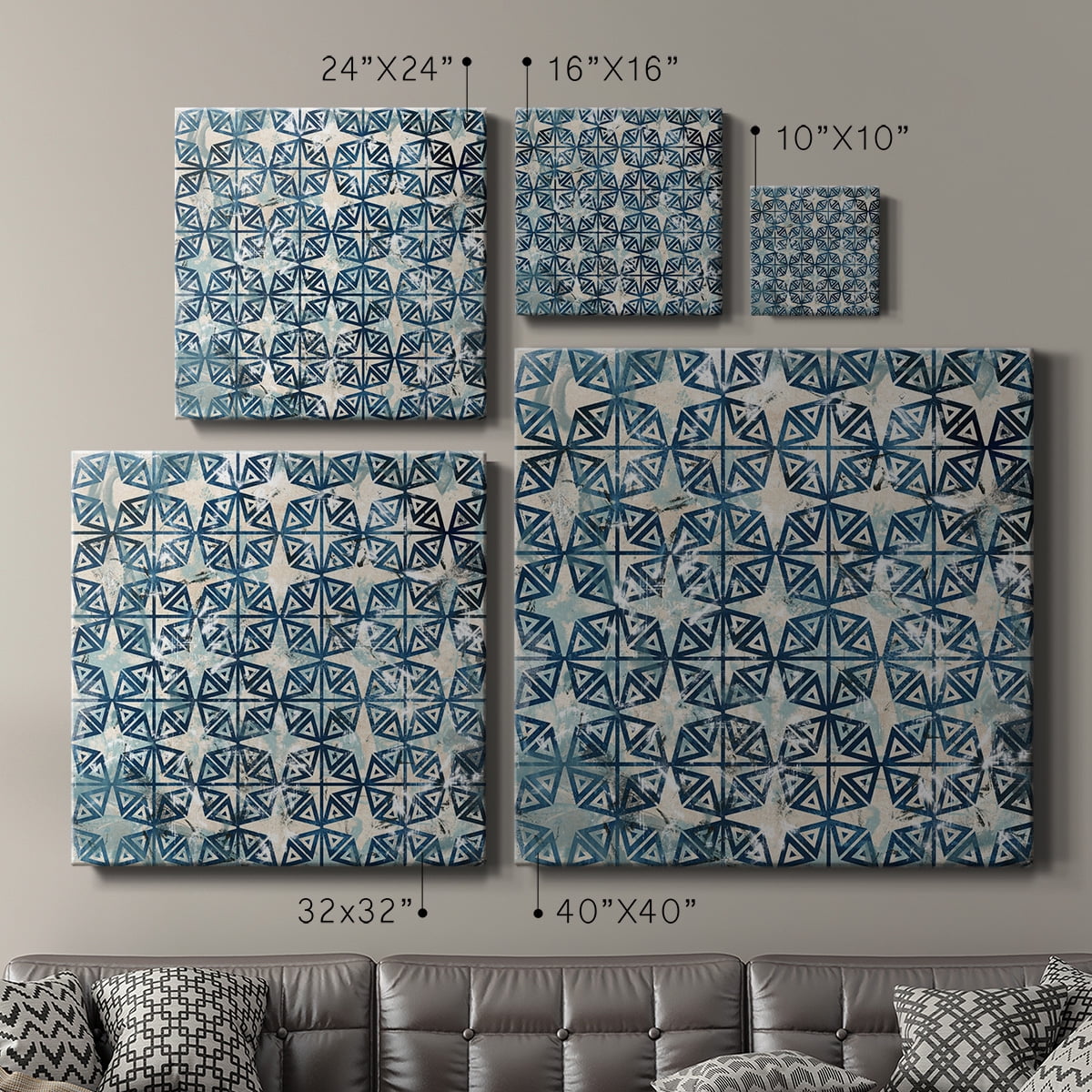 Wexford Home Tile-Dye IV-Premium Gallery Wrapped Canvas, 40" x 40" - Ready to Hang