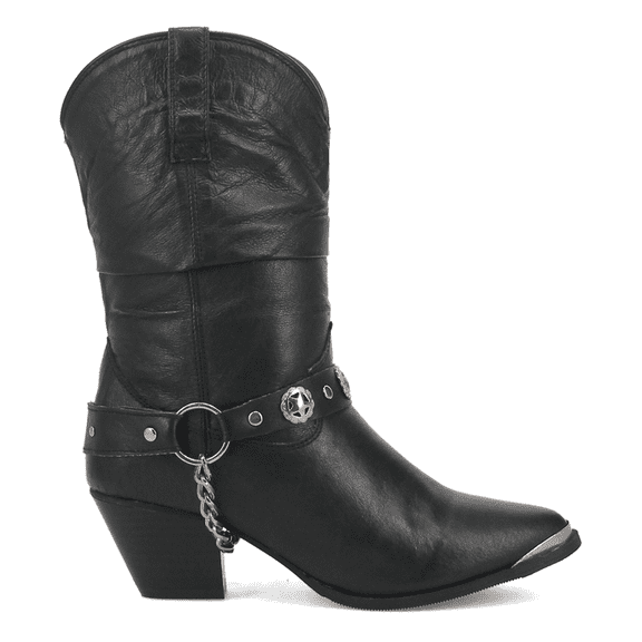 Dingo Women's Supple Pigskin Western Boot Round Toe Black 9 1/2 W  US