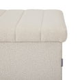 thumbnail image 5 of Seville Classics Cushioned Fabric Ottoman Hidden Storage Chest Footrest Chair, Padded Seat for Bedroom, Dorm, Loft, Living Room, Entryway, Hallway, White Boucle, 30" Bench, 5 of 8