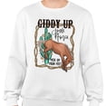 thumbnail image 2 of Giddy up Jingle Horse Sweatshirt Unisex Large White, 2 of 5