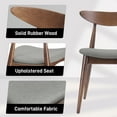 thumbnail image 6 of Christopher Knight Home 5-Piece Mid Century Dining Table with Cushioned Chairs, Wood Frame, Walnut+Light Gray, 6 of 13