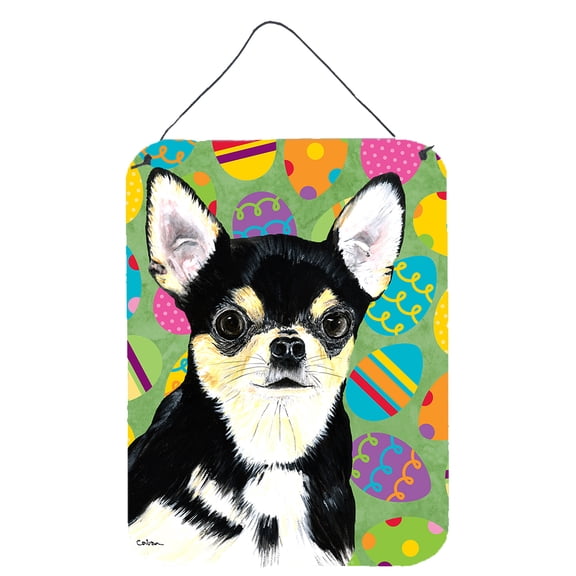 Carolines Treasures SC9479DS1216 Chihuahua Easter Eggtravaganza Wall or Door Hanging Prints 12WX16H multicolor