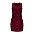 thumbnail image 4 of Women Sleeveless Red Sparkle Dress Carnival Dress Women's Holiday Dresses, 4 of 4