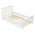 thumbnail image 4 of Harper & Bright Designs Twin Size Daybed with Trundle, Wooden Platform Bed with Headboard and Footboard for Bedroom, White, 4 of 6