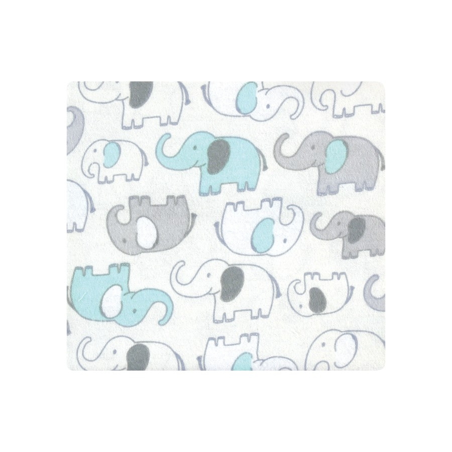 Hudson Baby Unisex Baby Cotton Poly Flannel Receiving Blankets Bundle, Neutral New Elephant, One Size