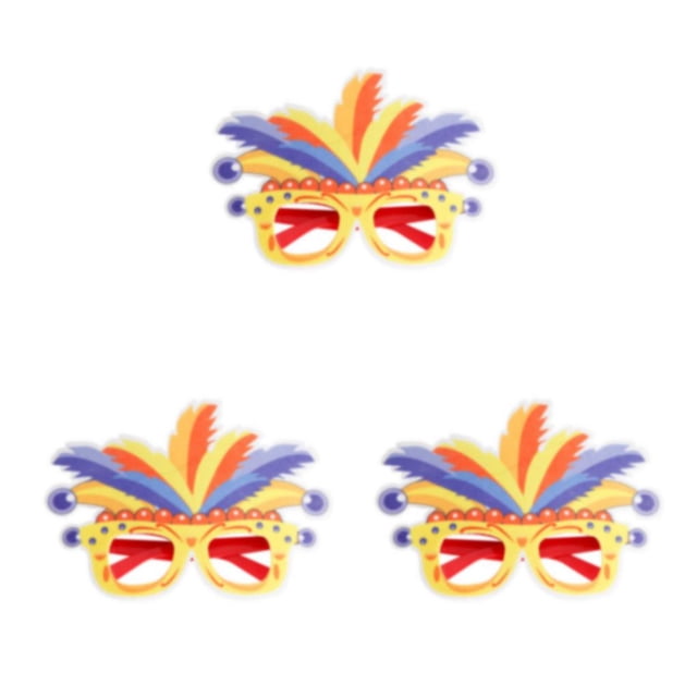 Ounissouiy DIY Plume anteojos marco carnaval decorativo puesta en escena mascarada decoración fiesta favores gafas Plume Type1 NO1