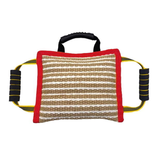 Almohada antimordeduras de perro, juguete para perros que muerden, ayudas para el comportamiento de obediencia, yute, para interiores y exteriores. rojo