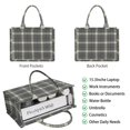 thumbnail image 2 of Large Capacity Tote Bag,Brown Blue Checkerboard Checkered Pattern Handbag Fashion Luxury Tote Bag,15.7"x13"x 5.1" Inches,Laptop Compatible, 2 of 6