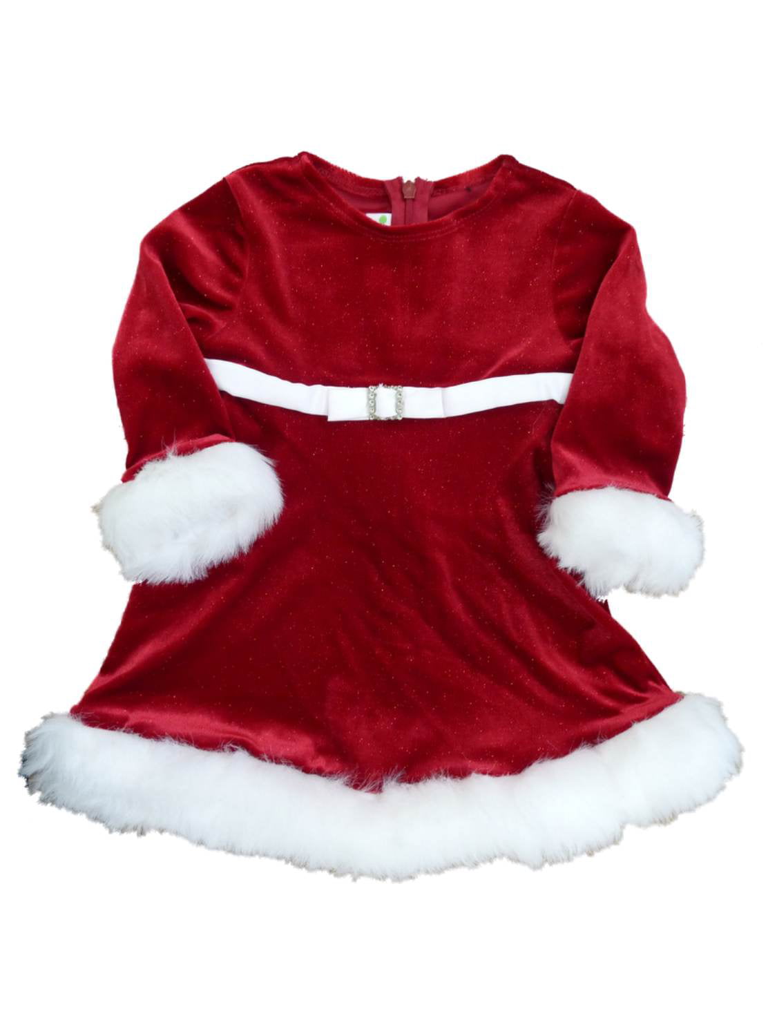 Bonnie Jean Girl Sequins Fur Stripe Holiday Christmas Santa Outfit 12M 18M 24M 