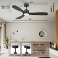 thumbnail image 7 of 52 Inch Black Smart Ceiling Fans with Lights Remote,Voice Control via WIFI Alexa App,for Bedroom Patio Porch, 7 of 7