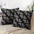 thumbnail image 3 of LALILO Throw Pillow Covers With Stripes Stylish Geometric Lattice Cushion Cover 18" x 18", 2 Pack, 3 of 6