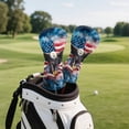 thumbnail image 4 of Uorisanigo Golf Club Head Cover, PU Leather American Flag Eagle Golf Driver Fairway Wood Hybrid Head Covers, Soft Lined Interior, Water Resistant and Durable, 3 PCS Accessories, 4 of 7