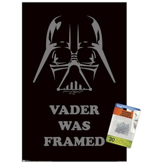 Star Wars: Saga - Vader Was Framed Wall Poster with Push Pins, 14.725" x 22.375"