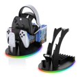 thumbnail image 2 of For Desktop Storage Stand Controller Stand with RGB Lights Headphone/Handle/Remote/Disc Desktop Storage Stand, 2 of 5