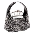 thumbnail image 3 of Alexander McQueen Crystal Jewelled Hobo Bag Black Skull Knuckle Handle Silver Tone, 3 of 4