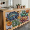 thumbnail image 6 of Vintage Floral Boho Tier Curtains 36 Inch Length, Abstract Art Modern Flowers Cafe Short Curtains for Bathroom Over Sink, Small Kitchen Curtain Light Filtering Tiered Drapes 2 Panels 27.5"Wx36"L, 6 of 8