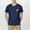 Navy, variant on Men's Dinosaur Bone Pattern Retro T Shirt Short Sleeve Casual Streetwear Dinosaur Theme Top