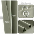 thumbnail image 3 of Sage Green Blackout Curtains for Bedroom Living Room 63 Inches Long 2 Panels, Thermal Insulated Room Darkening Drapes Solid Grommet Top Noise Reducing Light Green Window Treatments 40x63 Inch, 3 of 5