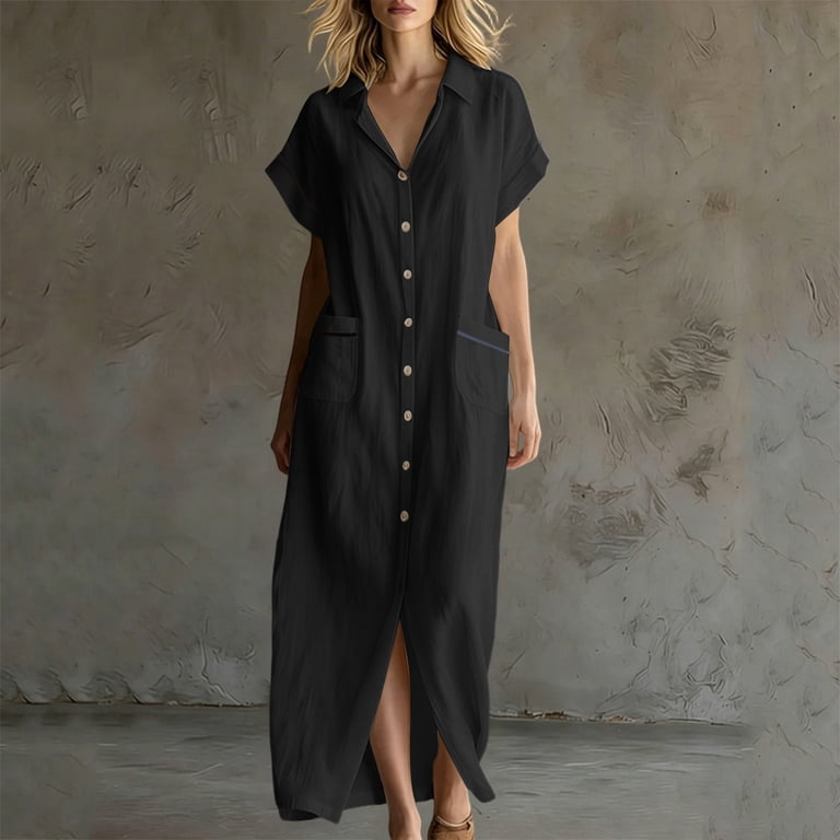 ladies maxi shirt dress awodent Blue Striped Dresses for Women Summer Casual Puff Short Sleeve Button UP Belted Elegant Smocked Dress Vacation Dresses with Pockets : Clothing, Shoes & Jewelry Product Description Women's Party Cocktail Business Maxi