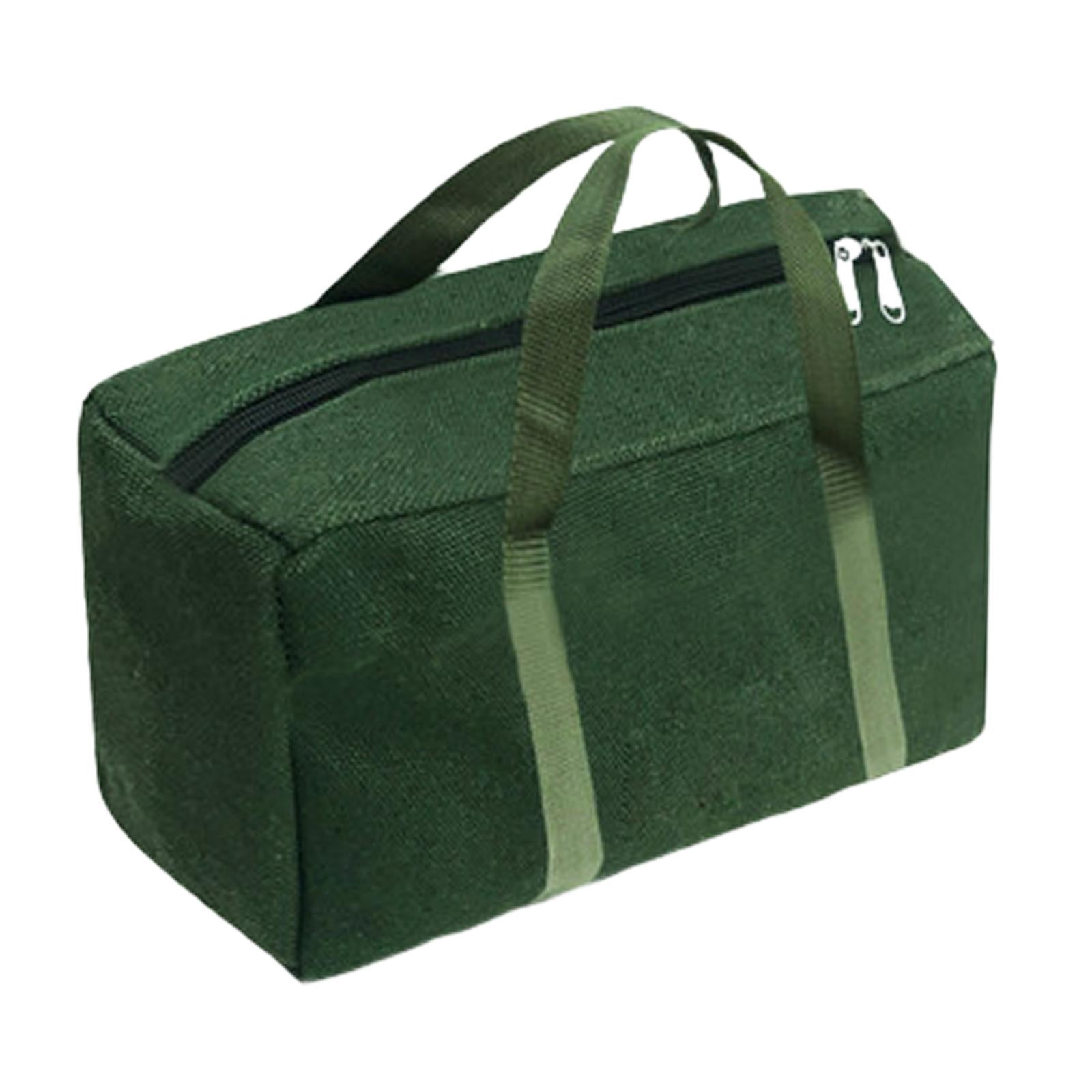 simhoa Canvas Tool Storage Bag Zipper Handbag Multipurpose Waterproof Wide Mouth Opening for Plumber Technicians Professional Green 50x30x25cm