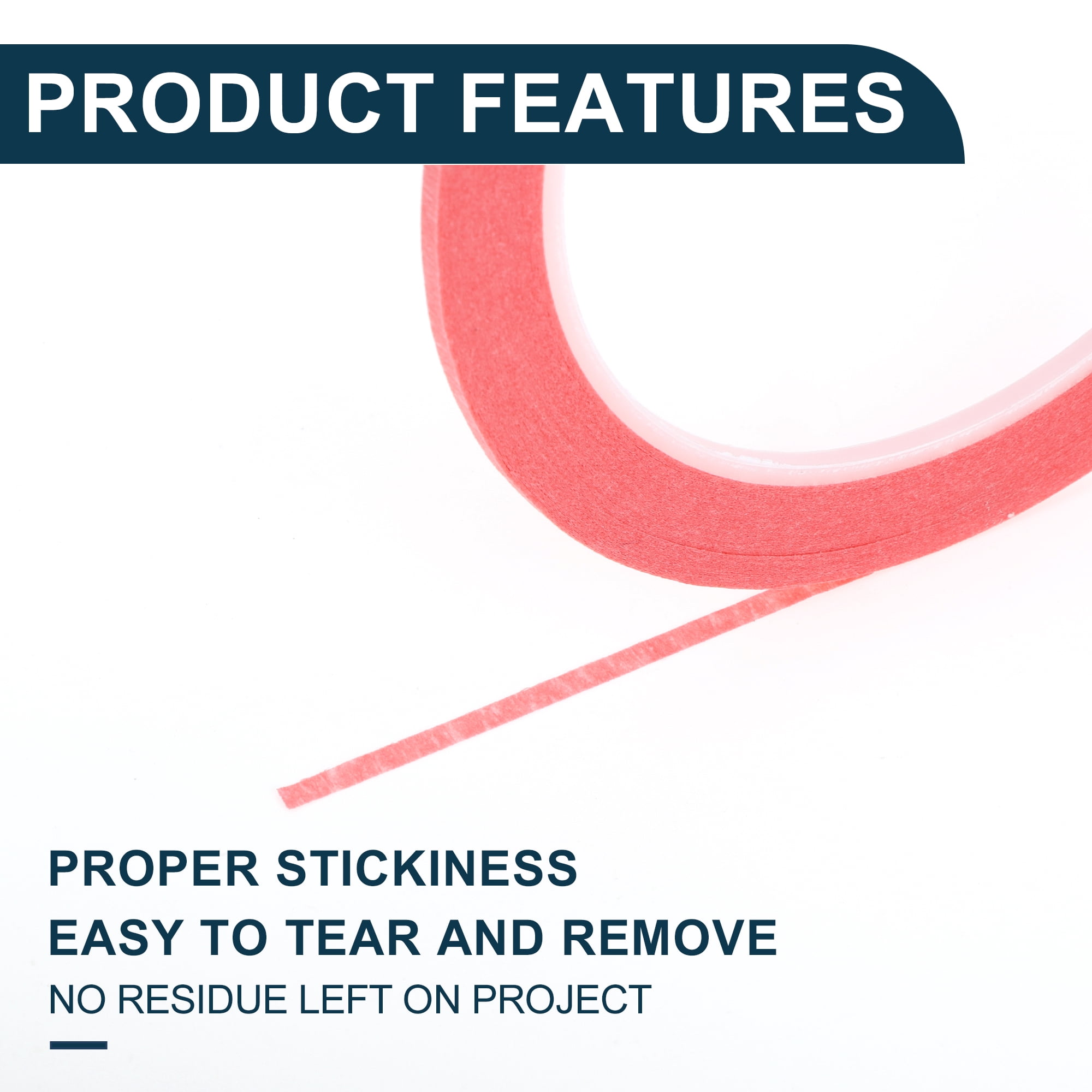 Unique Bargains Painters Tape Medium Tack Easy Removal Red 27.34 Yards x 0.10 Inches