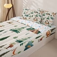 thumbnail image 3 of Homewish Kids Travel Adventure Camper Zipper Twin Comforter Sets with Fitted Sheet and 2 Pillowcases,Adventure Theme Zipper Bedding Set For Retro Trailer Lover,Reversible,4 Pieces, 3 of 7