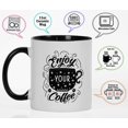 thumbnail image 3 of Inkdotpot Enjoy Your Coffee 11 Oz Ceramic Coffee Mugs Great For Bride Funny Novelty Gift For Coffee Lover-Black-AJ, 3 of 6