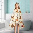 thumbnail image 6 of Beige Chicken Cartoon Pattern Hooded Bath Towel，50"x30" for Ages 3 To 12 Kids, Quick Dry Lightweight Soft Microfiber Hood Beach Towel Cover Up for Kids, 6 of 7