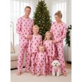 thumbnail image 5 of RUINIXCW Christmas Gingerbread Man Pink Family Matching Pajamas Adult Kid Baby Pet Sleepwear Xmas Holiday Family Cozy Home Loungewear, 5 of 6
