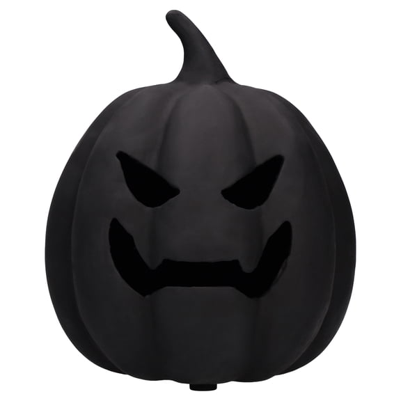 Paper Mache Jack-o'-Lantern Decoration, Black, 8.25", Halloween by Way To Celebrate