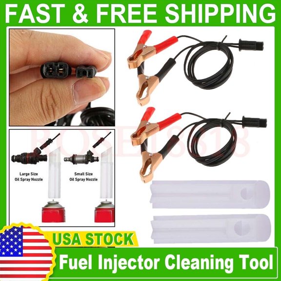 Auto Car Vehicles Tool Fuel Injector Flush Cleaner Adapter DIY Kit Universal bc