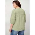 thumbnail image 2 of Ellos Plus Size Keyhole Neck Blouse With Crochet Trim, 2 of 2