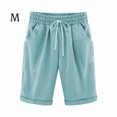 thumbnail image 4 of Sonducket Pantalones cortos Cintura elástica Pantalones cortos sueltos Pantalones Cintura elástica Sueltos Trajes de verano para mujer Prendas para la parte inferior del cuerpo Verde claro M Sonducket AP002089-41, 4 of 5