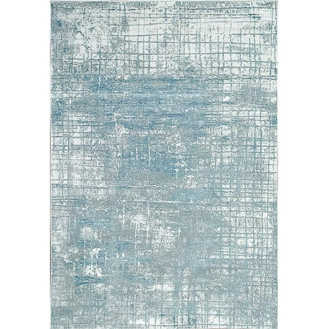 Dynamic Rugs LD7109863150 6 ft. 7 in. x 9 ft. 6 in. Leda 9863 Rectangle Modern Area Rug - 150 Ivory & Blue