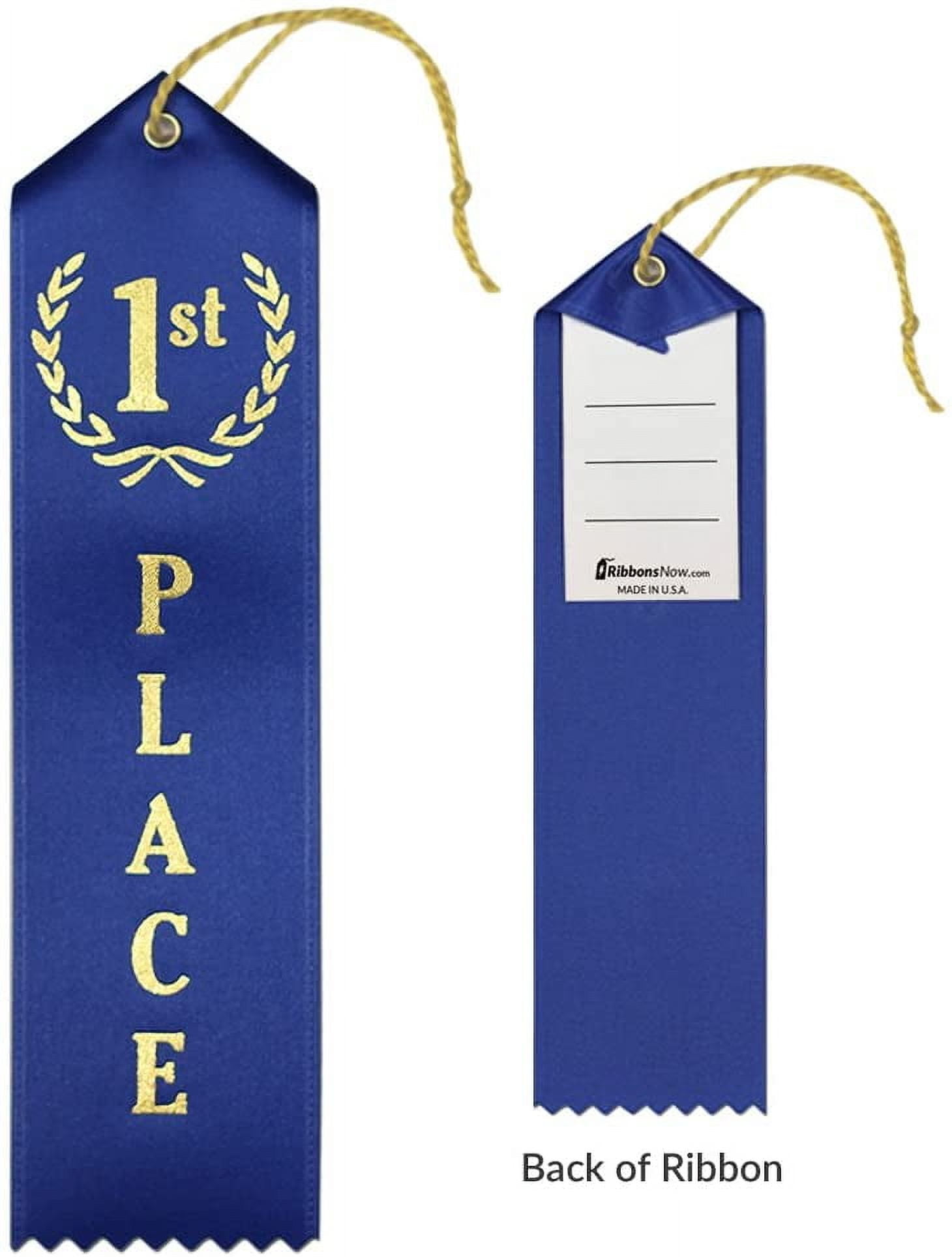 RibbonsNow 1st - 2nd - 3rd Place Award Ribbons - 75 Total Ribbons - 25 Each Place with Card & String
