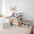thumbnail image 6 of Catabedysis Camo Camping 7-Piece Twin Bedding,Wildlife Camper Pattern Bedding Comforter Set For Boys,Orange Grey,Light Gray Reversible, 6 of 7