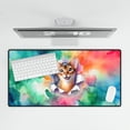 thumbnail image 4 of Funny Watercolor Adorable Abyssinian Peeking Through Torn Paper Effect Desk Mat Full Keyboard Mouse Pad Cat Lover Kitten Owner Gifts Large Mousepad - 00026, 4 of 5