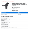 thumbnail image 2 of Exhaust Camshaft Position Sensor - Compatible with 2007 Hummer H3 3.7L 5-Cylinder, 2 of 2