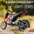 thumbnail image 6 of 24V Electric Dirt Bike, Neche 250W Powered Motorcycle, Ride on Dirt Rocket with Shock Absorption Suspension for Kids Age 13+, Max 14 MPH, Red, 6 of 8