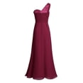 thumbnail image 2 of iEFiEL Women Ladies Chiffon One-shoulder Dress Long Evening Bridesmaid Prom Gown Dress, 2 of 7