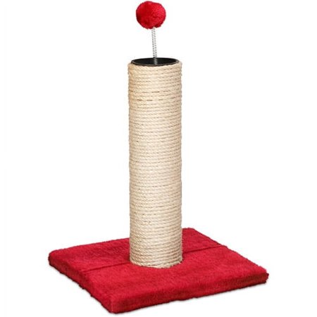 Rope Scratching Post - Natural post/Burgundy base