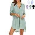 thumbnail image 1 of Traje de baño playero para mujer, traje de baño de manga larga, camisa para cubrir bikini, traje de baño para verano, 1 of 6
