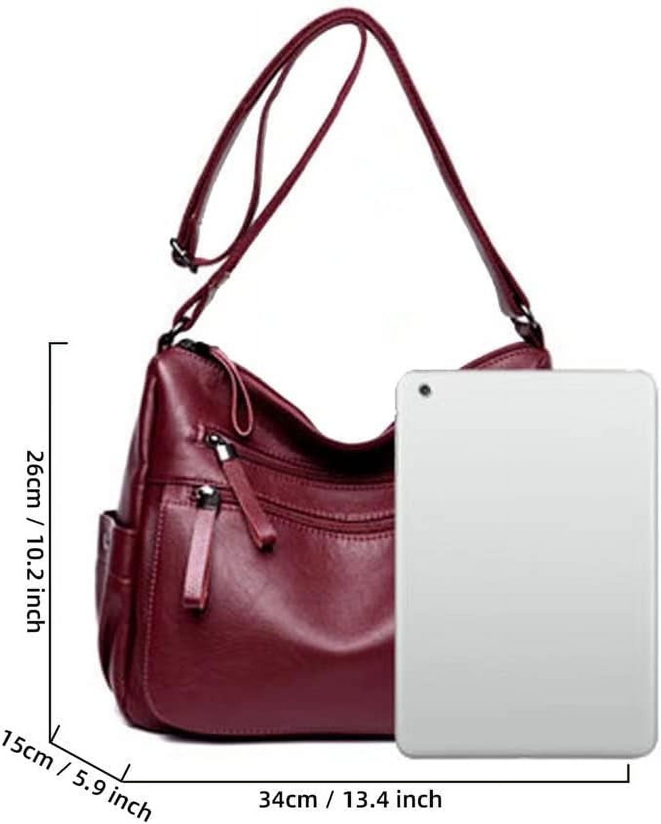Municipal Shoulder Bag for Women Large Capacity Crossbody Bag PU Leather Satchel Retro Handbag Purse