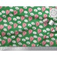 thumbnail image 2 of Soimoi Green Moss Georgette Fabric Cloud & Hot Air Balloon Holiday Decor Fabric Printed Yard 42 Inch Wide, 2 of 3