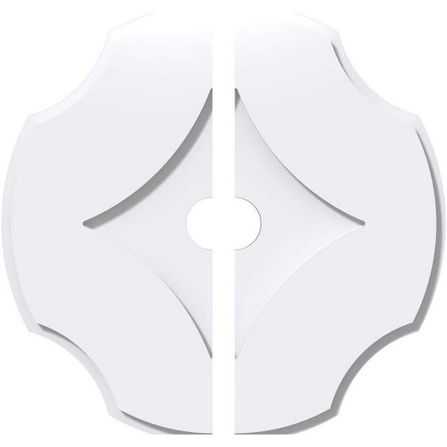 Ekena Millwork CMP34PL2-04000 34 in. OD x 4 in. ID Square Percival Architectural Grade PVC Contemporary Ceiling Medallion - 2 Piece