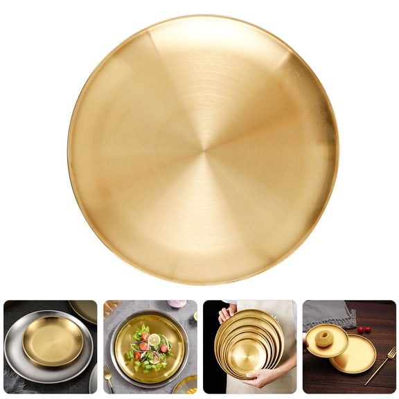 OULII Stainless Steel Food Storage Tray Plate for Appetizers and Snacks, 1-Pack Serving Plate
