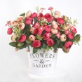 thumbnail image 4 of Ramo de flores artificiales para el hogar, oficina, escritorio, tela de seda, decoración floral falsa, ramo de capullos de rosa, rojo vino 3 piezas seitruly ZHF0580-05, 4 of 4
