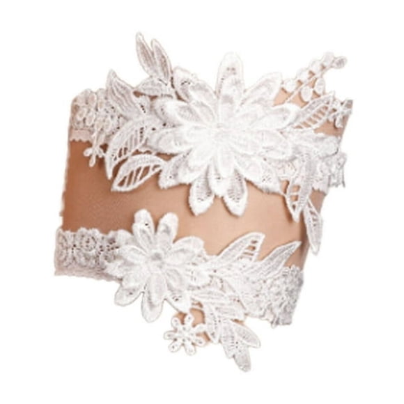 HLONK Garters for Bride High Elasticity Comfort Fit Wedding Garter for Bride Elegant Garter Set for Special Occasions White