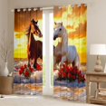 thumbnail image 2 of Erosebridal Couple Horse Black Out Curtains, Romantic Valentine's Day Gifts Curtains Pack of 2 (42x63 Each), 2 of 6
